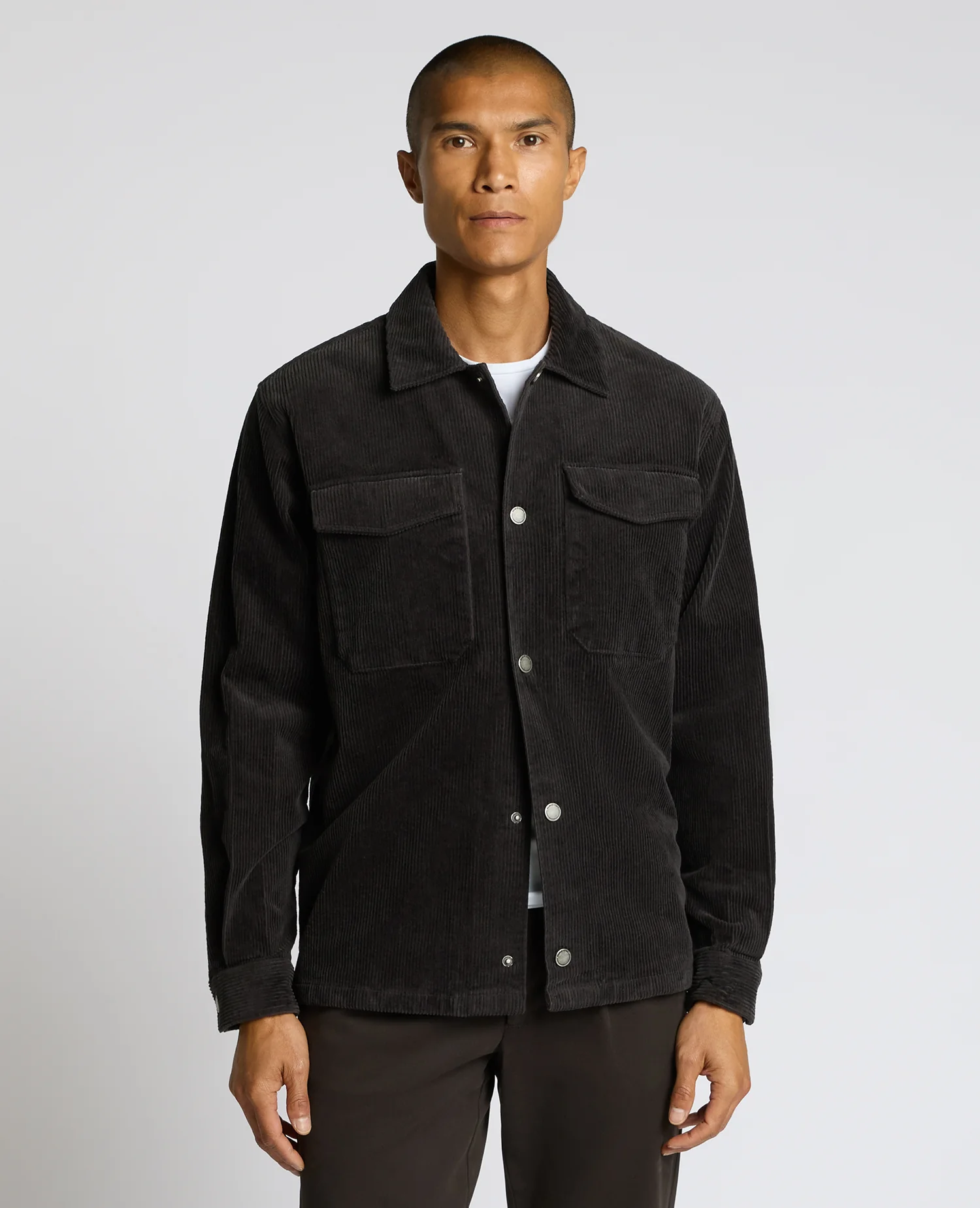 Regular Fit Cord Shacket