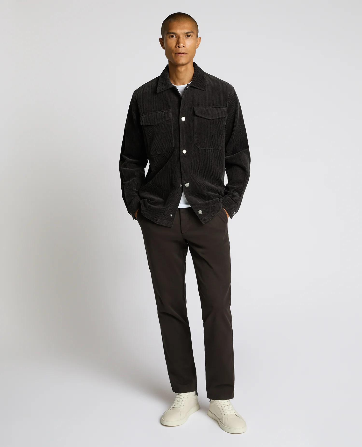 Regular Fit Cord Shacket - Image 2