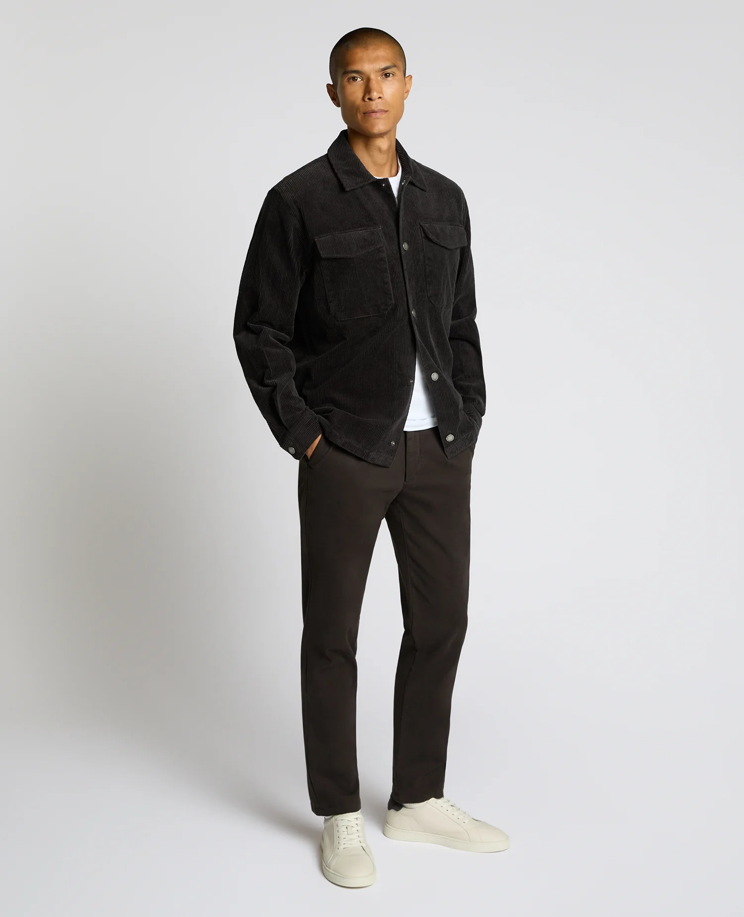 Regular Fit Cord Shacket - Image 4