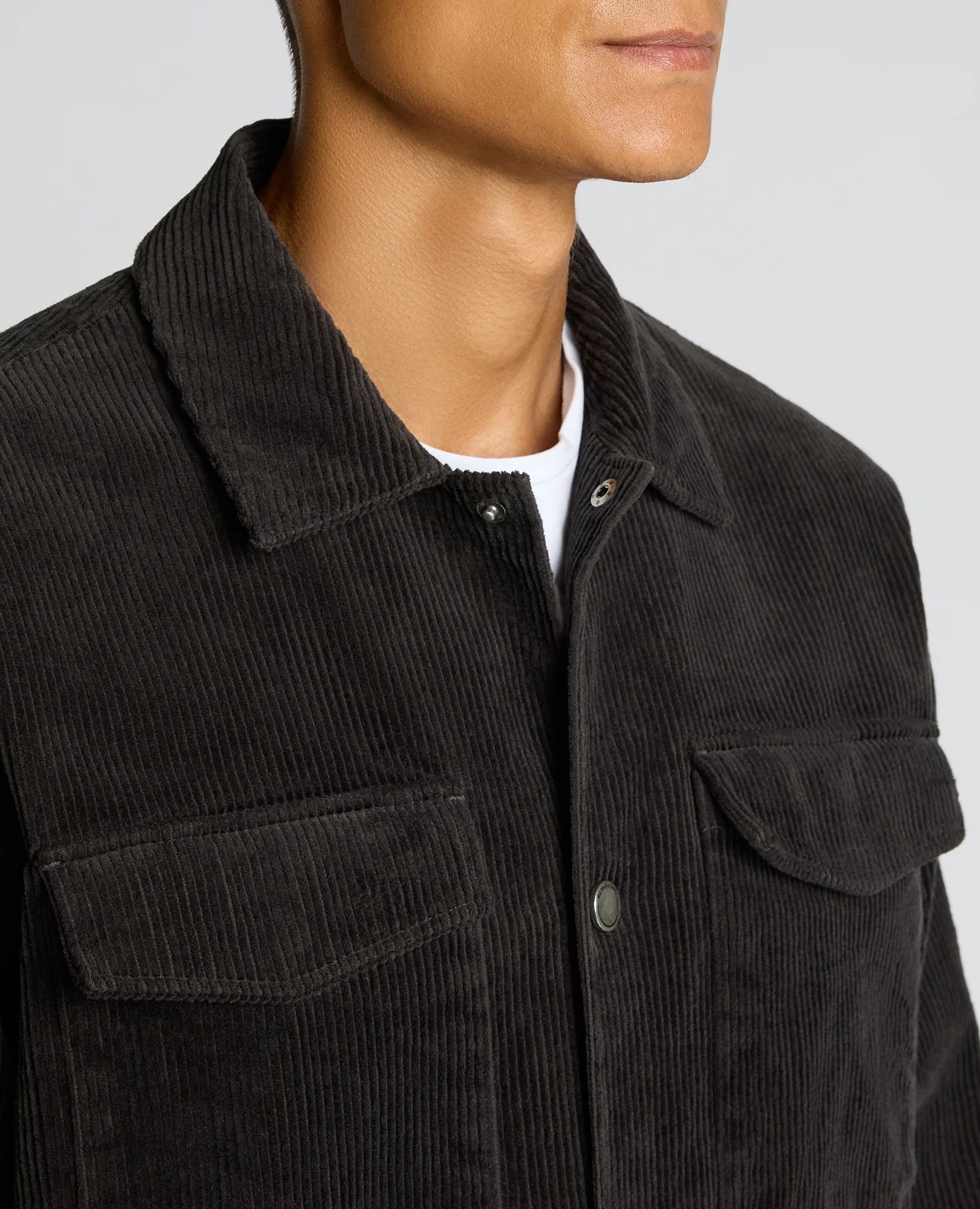 Regular Fit Cord Shacket - Image 5