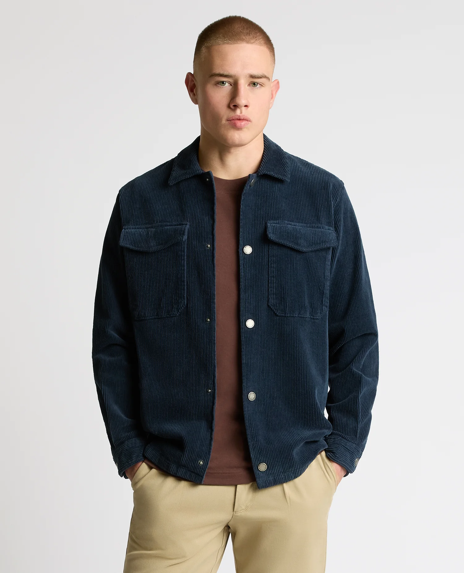 Regular Fit Cord Shacket