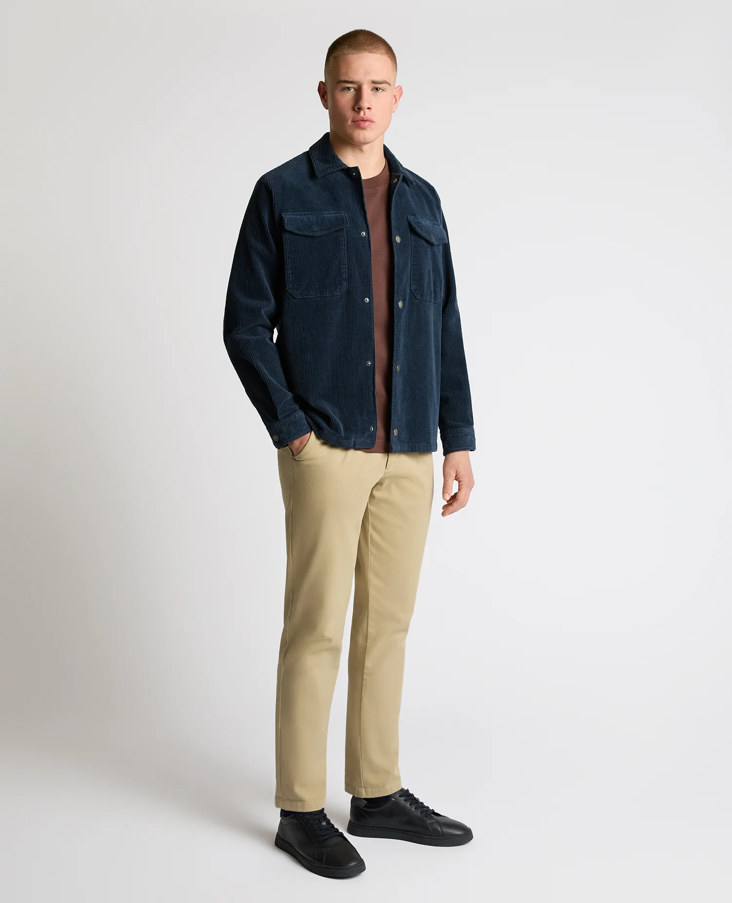Regular Fit Cord Shacket - Image 4