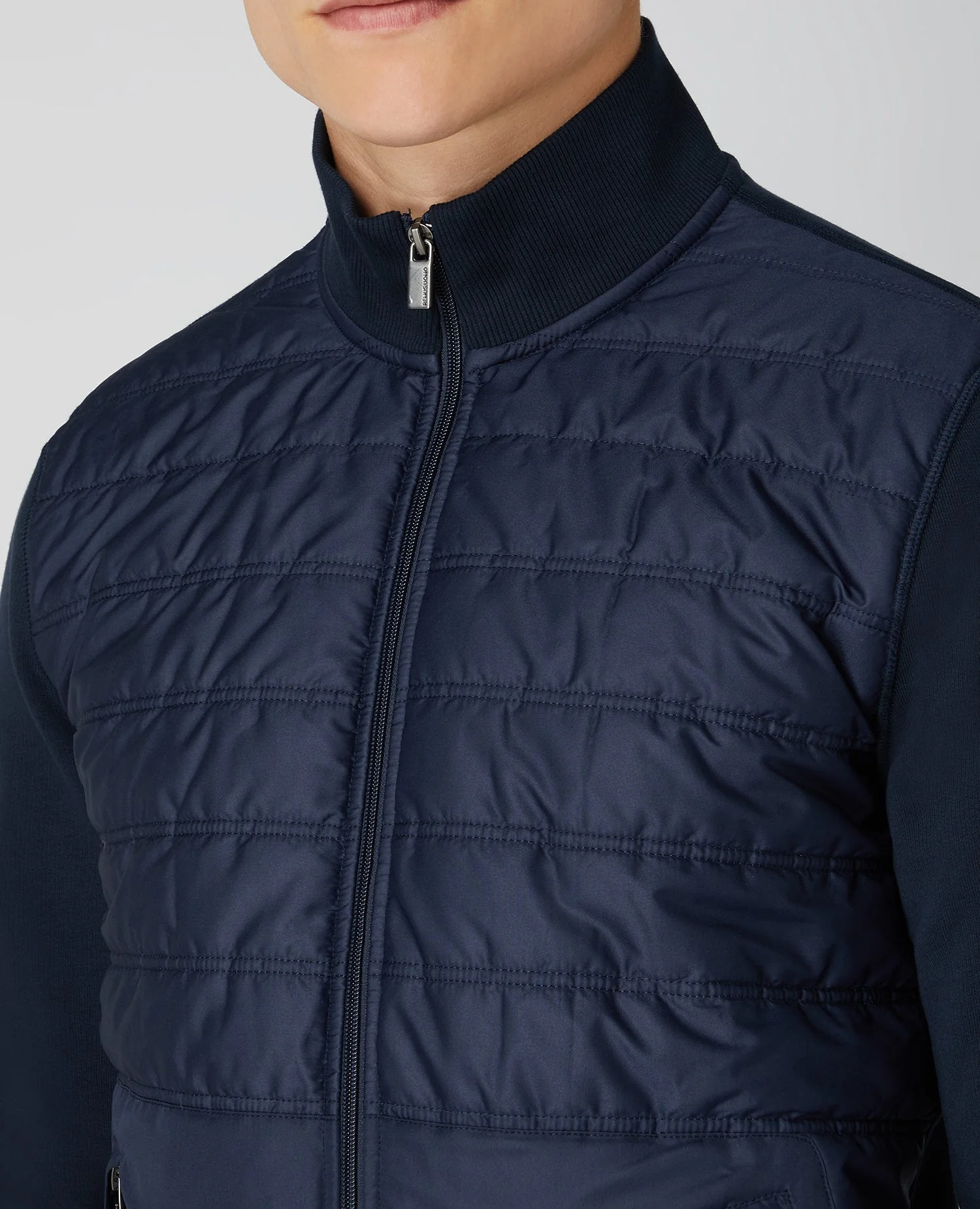 Tapered Fit Quilted Full Zip Sweatshirt - Image 4