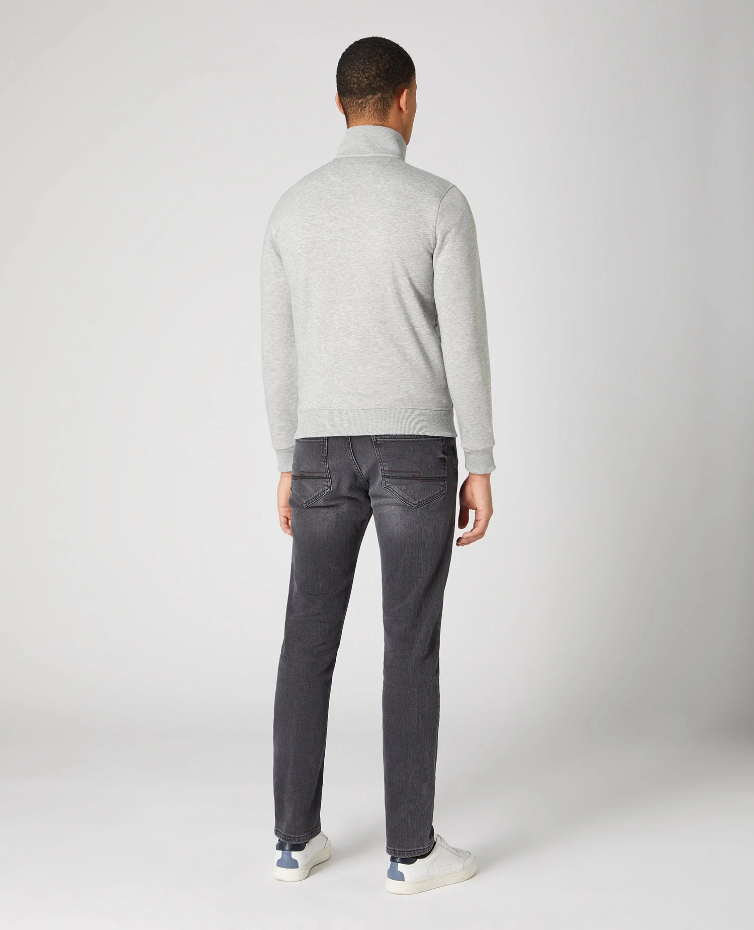 Tapered Fit Quilted Full Zip Sweatshirt - Image 3