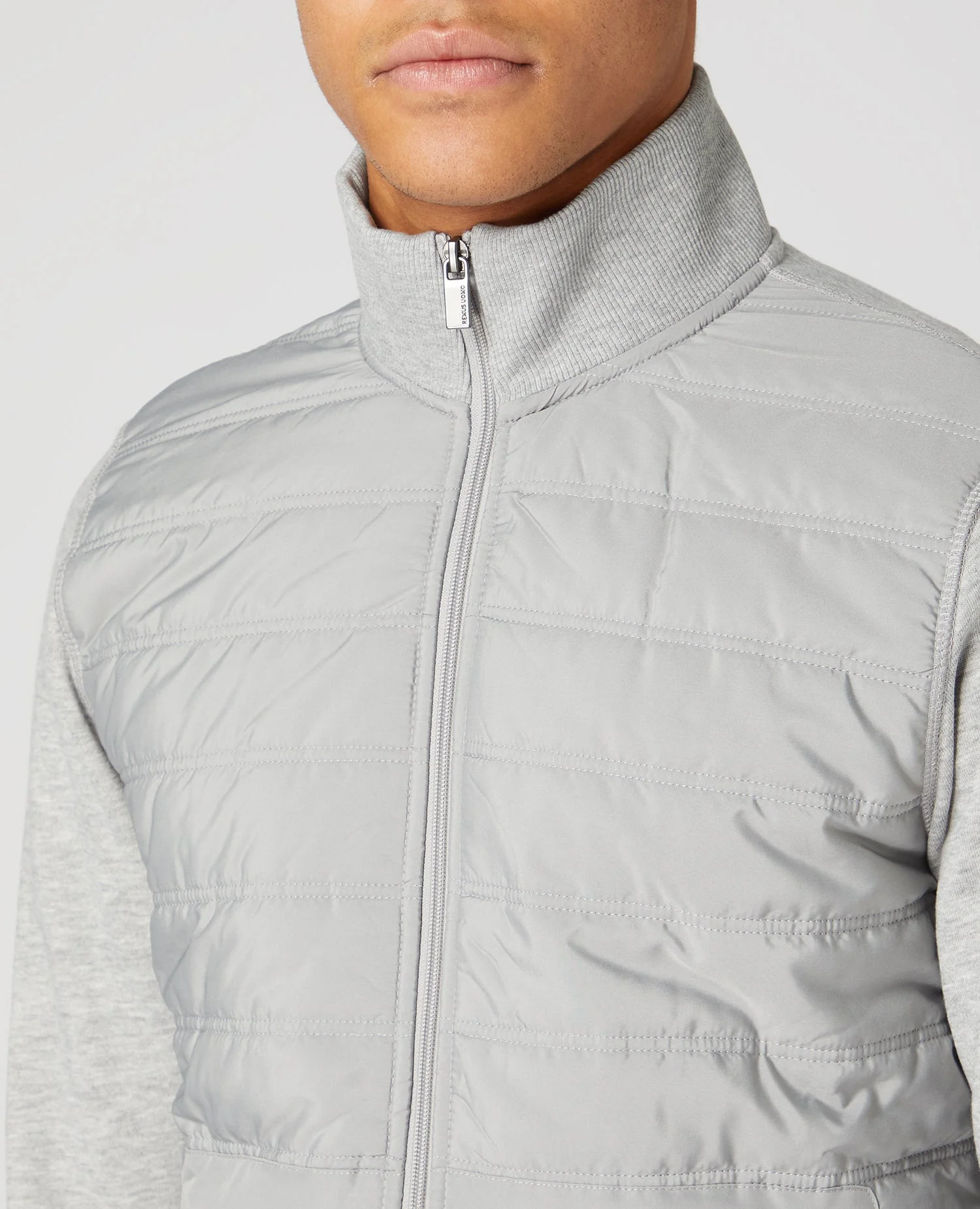 Tapered Fit Quilted Full Zip Sweatshirt - Image 4