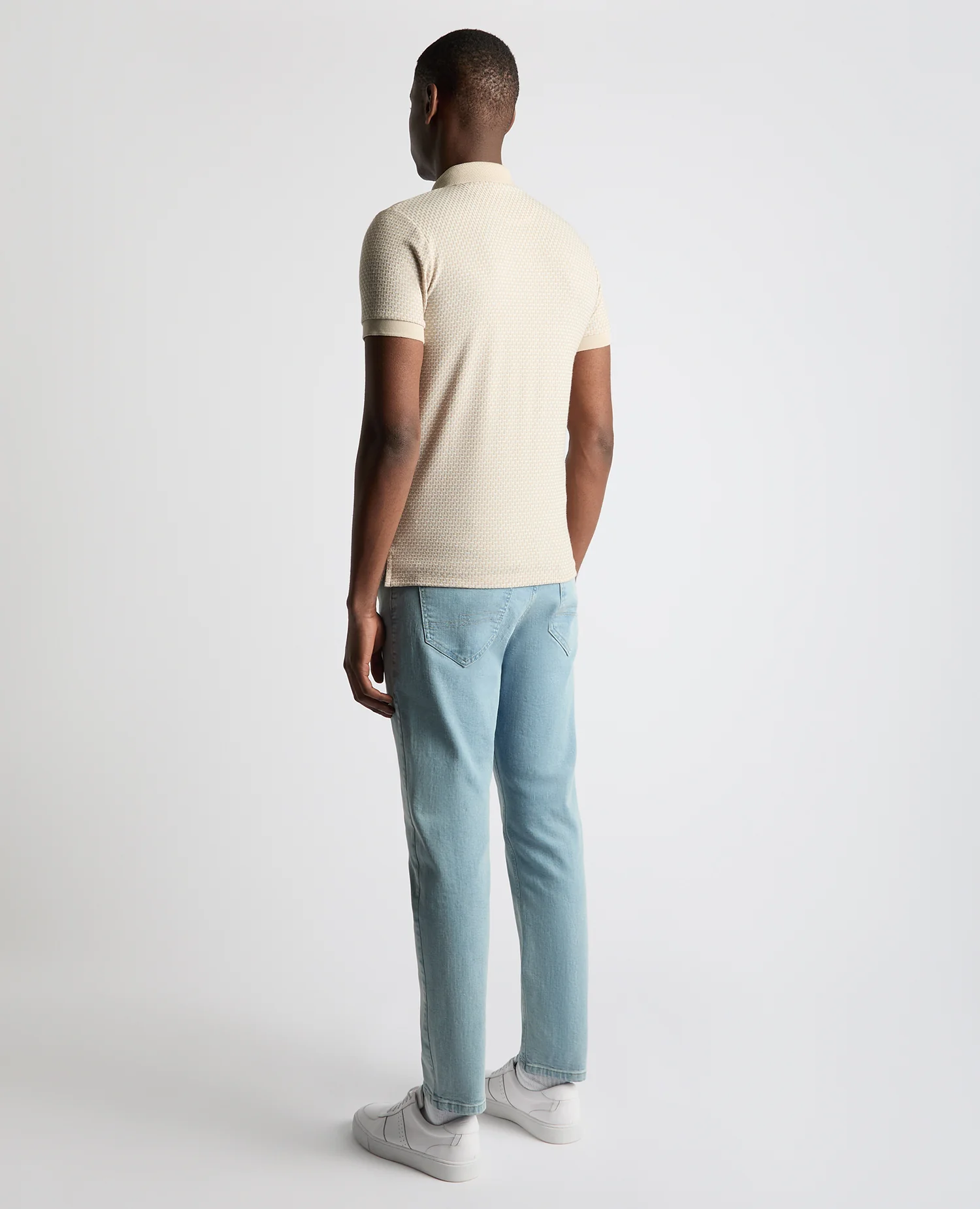 Weave Design Stretch Polo Shirt - Image 3