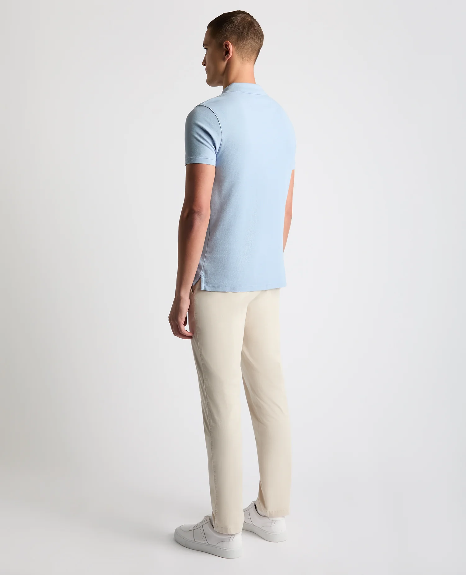 Tapered Fit Cotton Pique Polo Shirt - Image 3