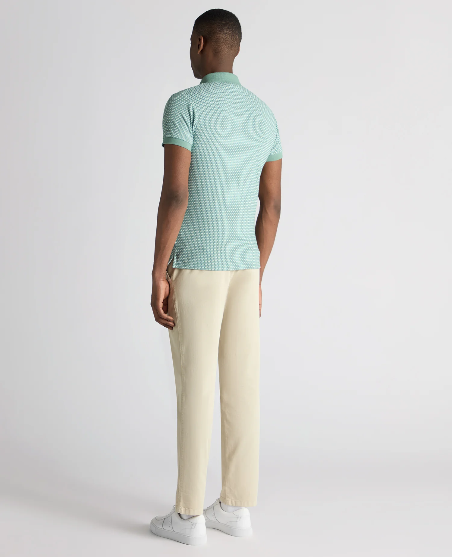 Weave Design Stretch Polo Shirt - Image 3