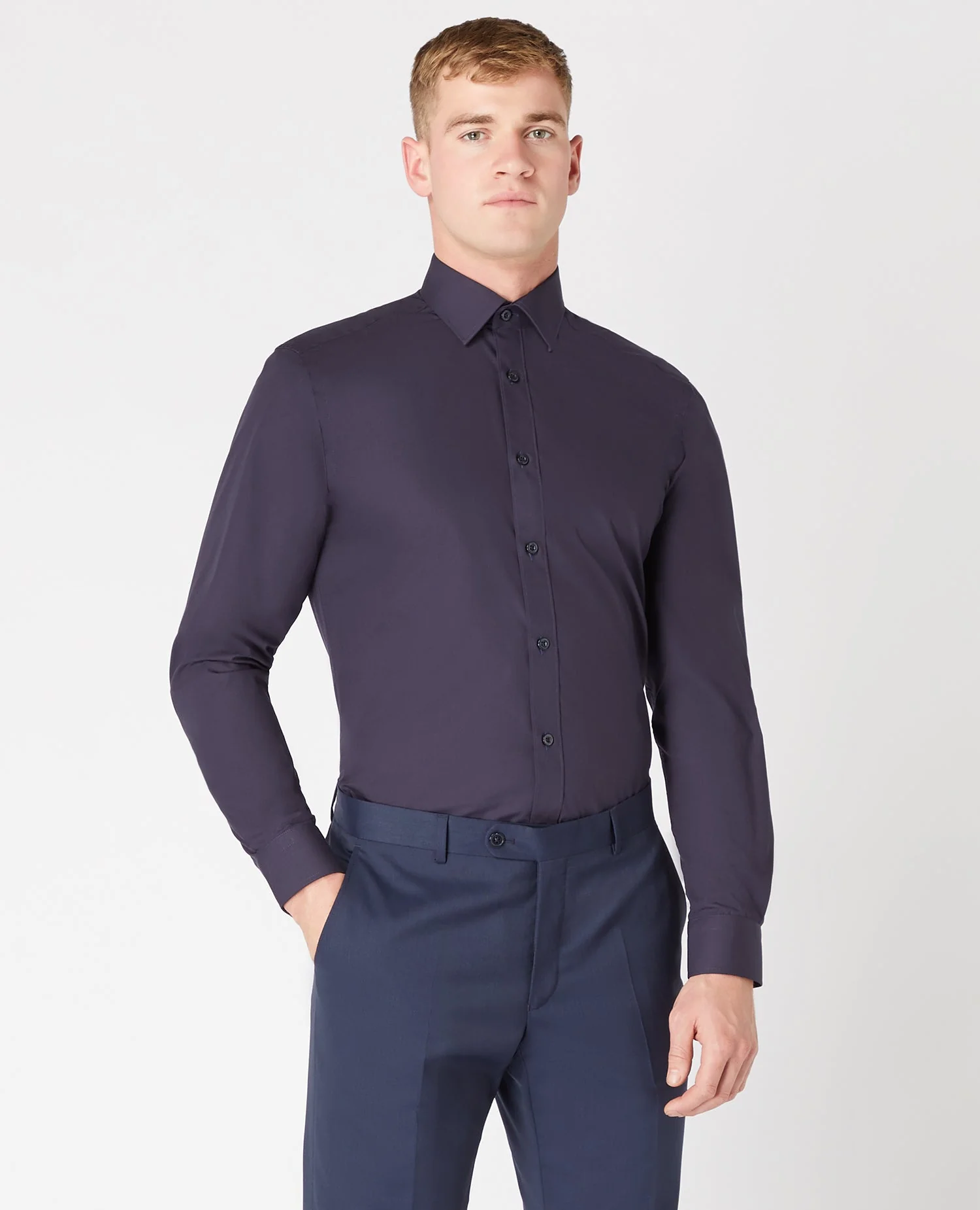Tapered Fit Cotton-Blend Shirt