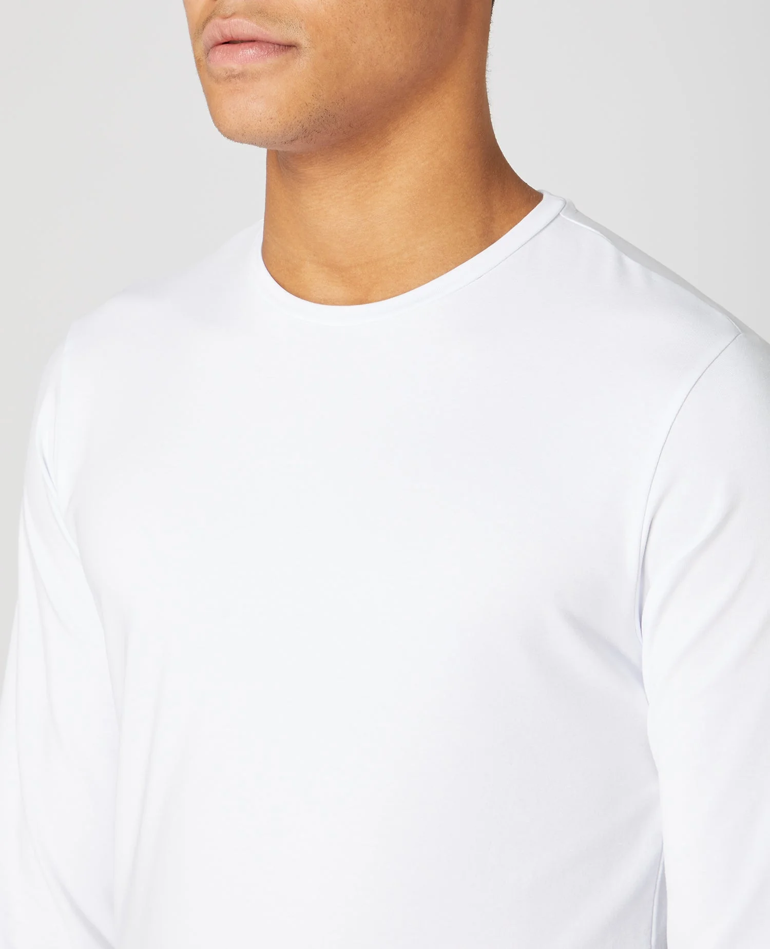 Tapered Fit Cotton-Stretch Long Sleeve T-Shirt - Image 4