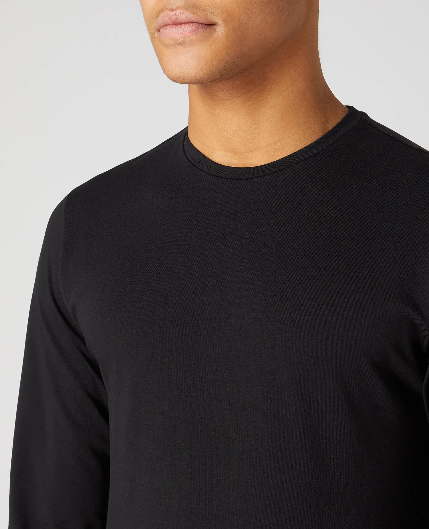 Tapered Fit Cotton-Stretch Long Sleeve T-Shirt - Image 5