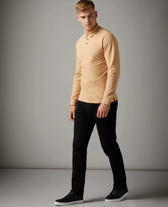 Tapered Fit Cotton-Stretch Polo Shirt - Image 3