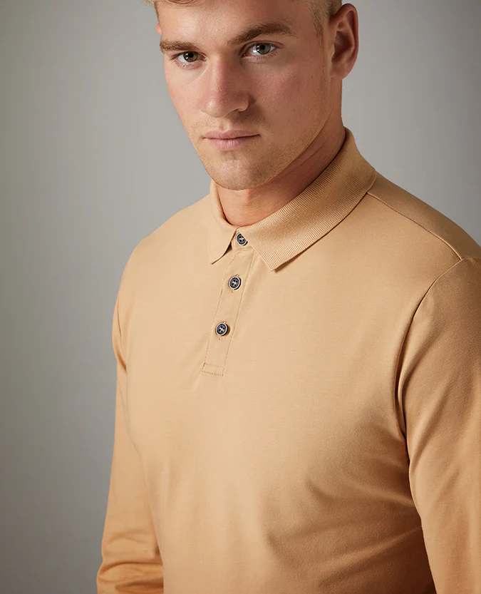 Tapered Fit Cotton-Stretch Polo Shirt - Image 4