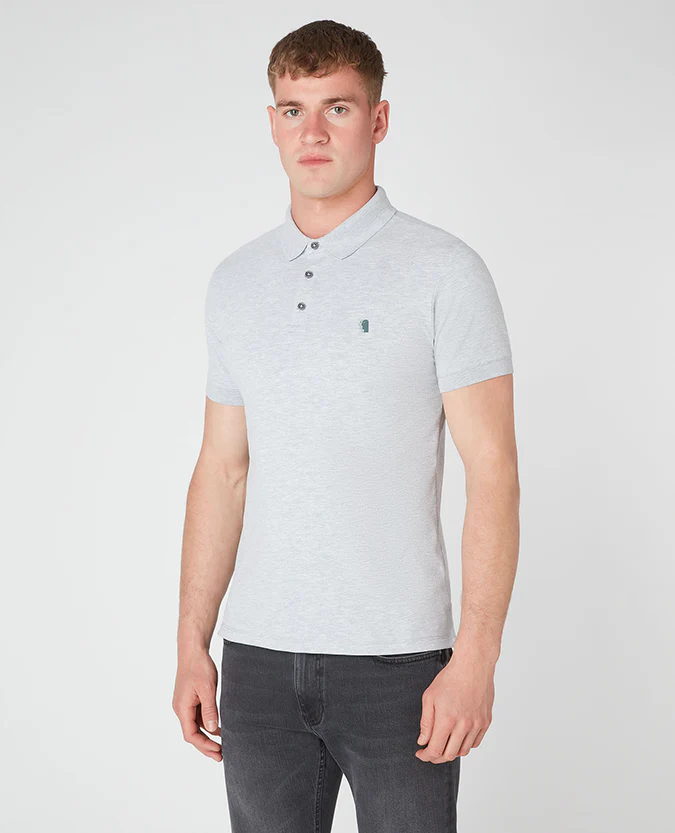Tapered Fit Cotton-Blend Stretch Polo Shirt