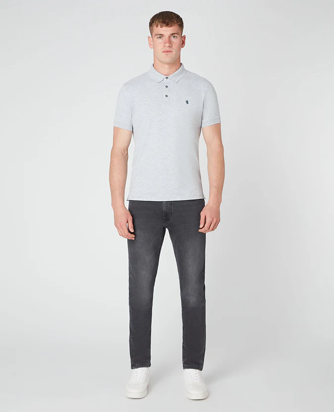 Tapered Fit Cotton-Blend Stretch Polo Shirt - Image 2