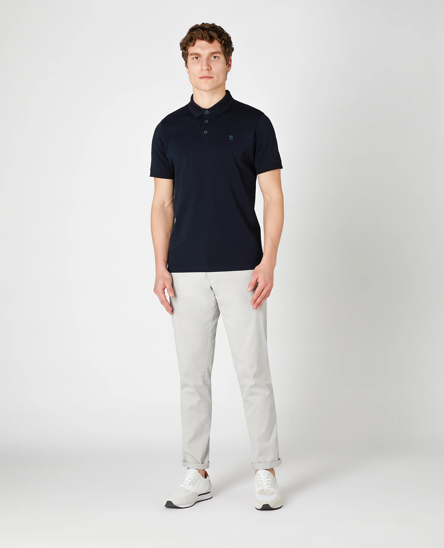 Tapered Fit Cotton-Stretch Polo Shirt - Image 2