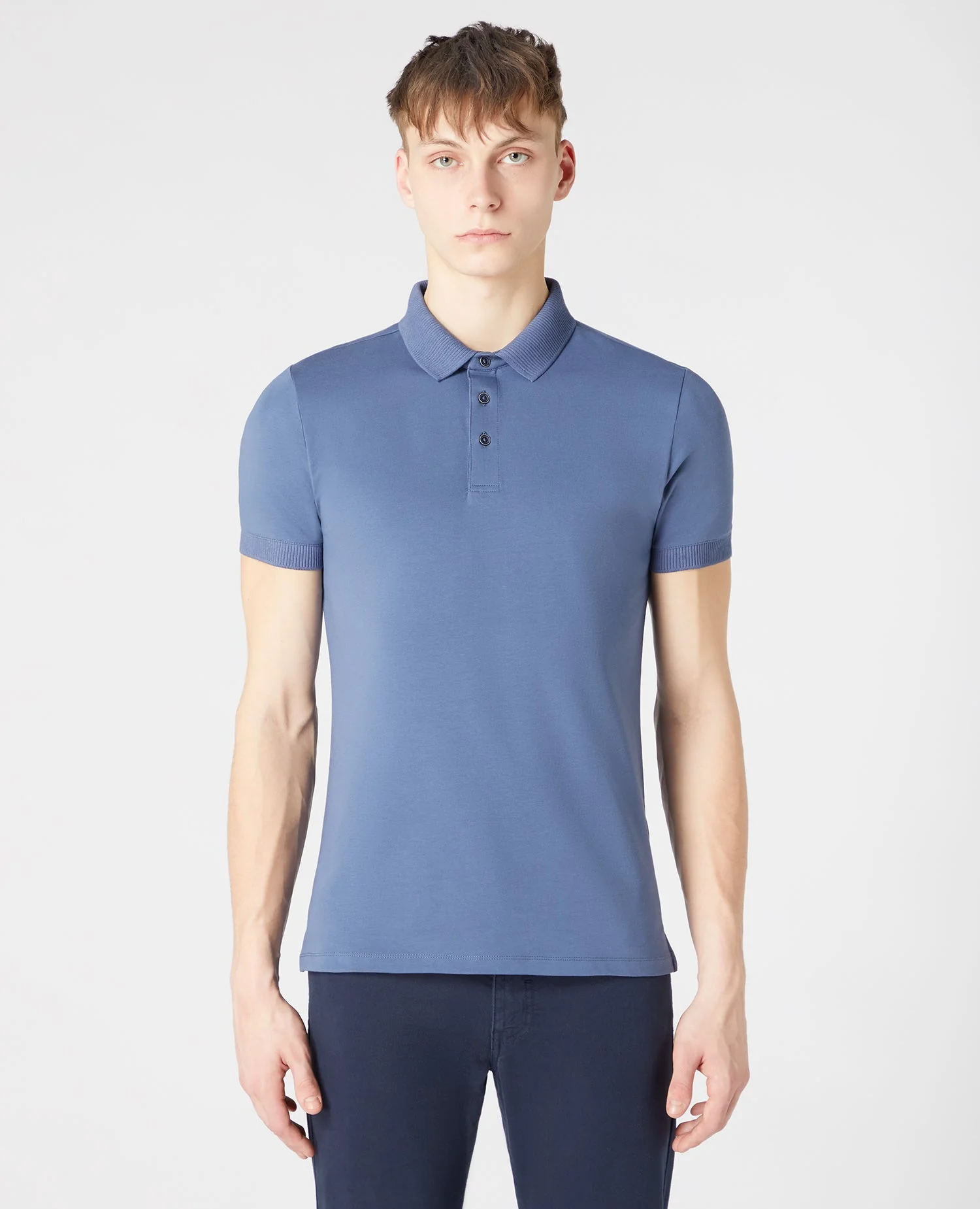Tapered Fit Cotton-Stretch Polo Shirt