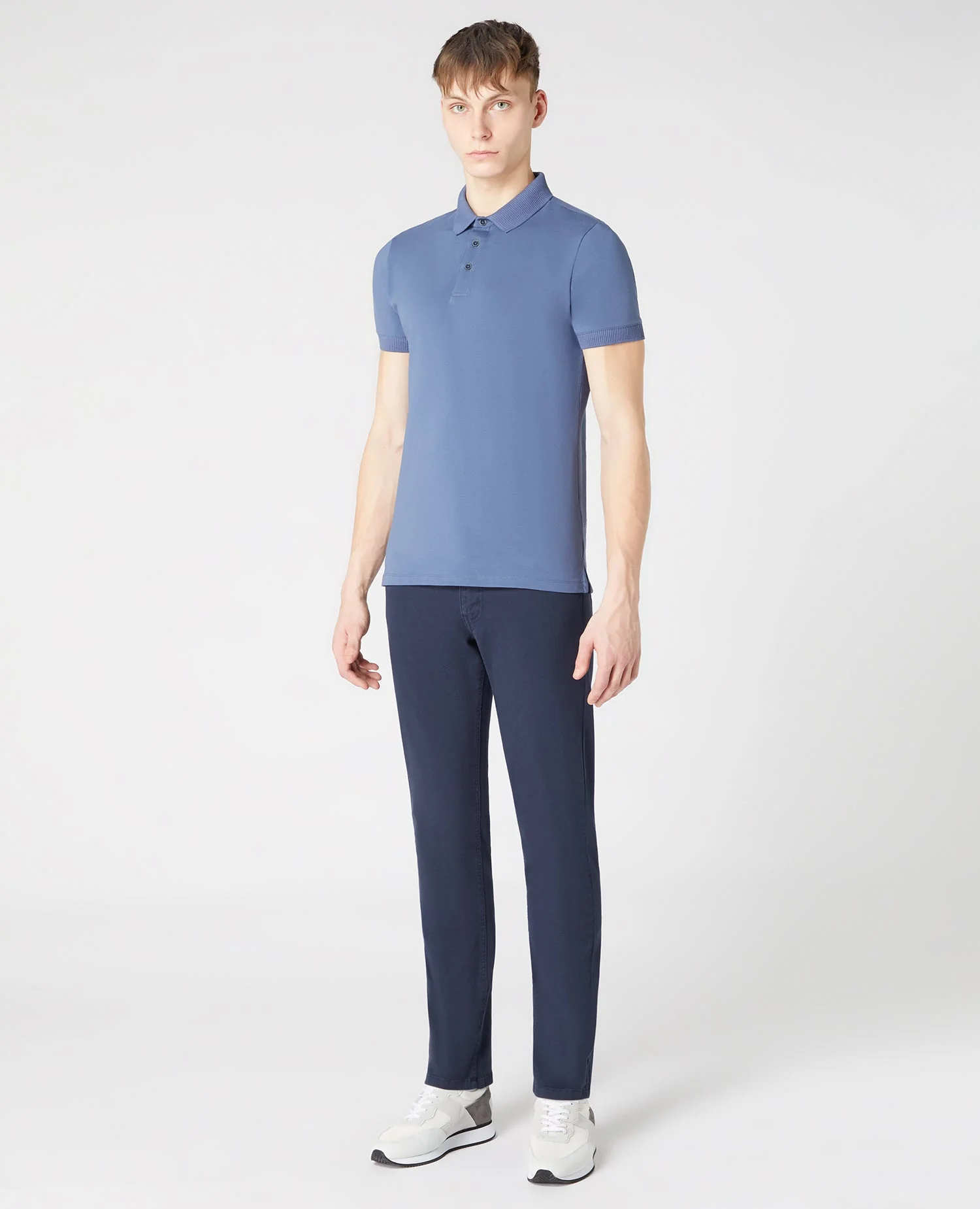 Tapered Fit Cotton-Stretch Polo Shirt - Image 2