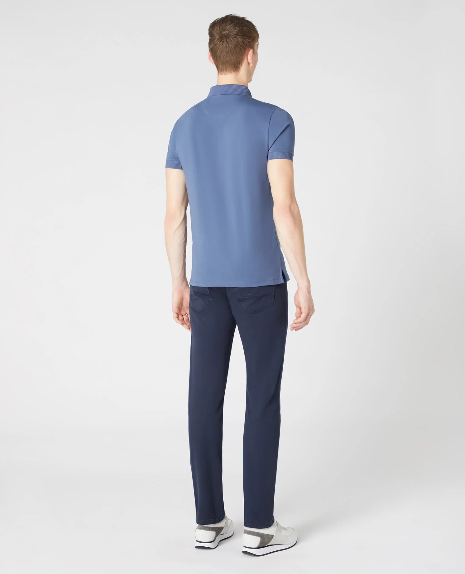 Tapered Fit Cotton-Stretch Polo Shirt - Image 3