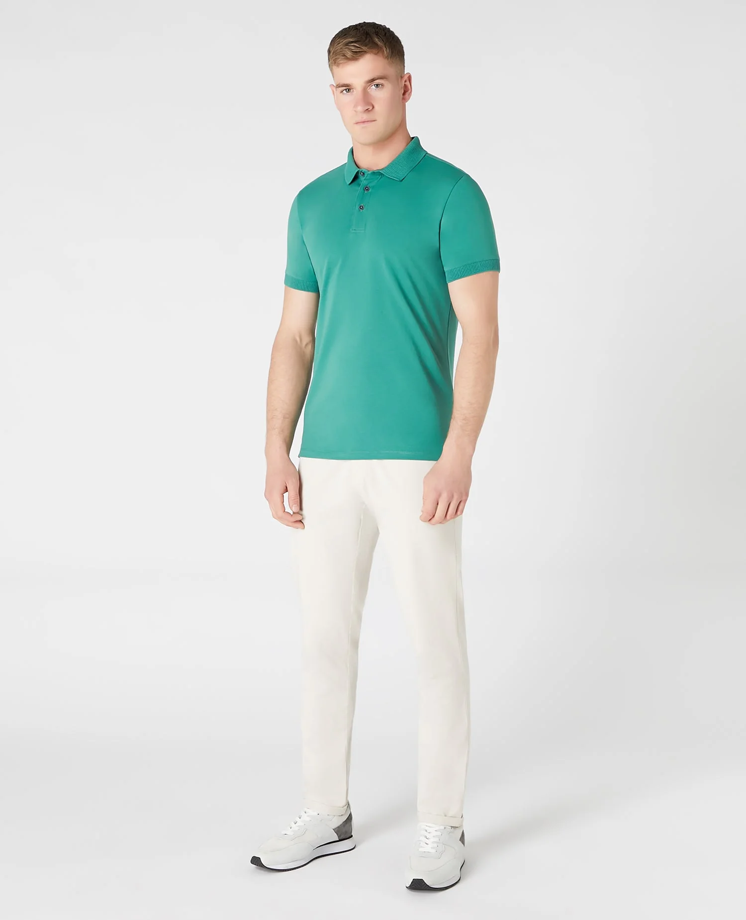 Tapered Fit Cotton-Stretch Polo Shirt - Image 2