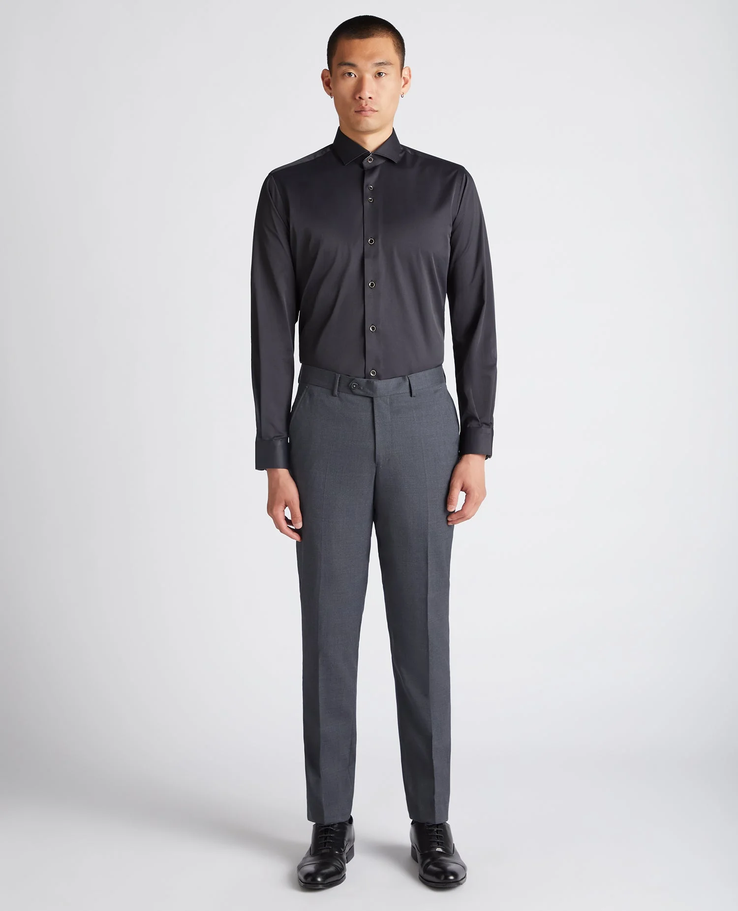 Tapered Fit Cotton-Blend Stretch Shirt - Image 2