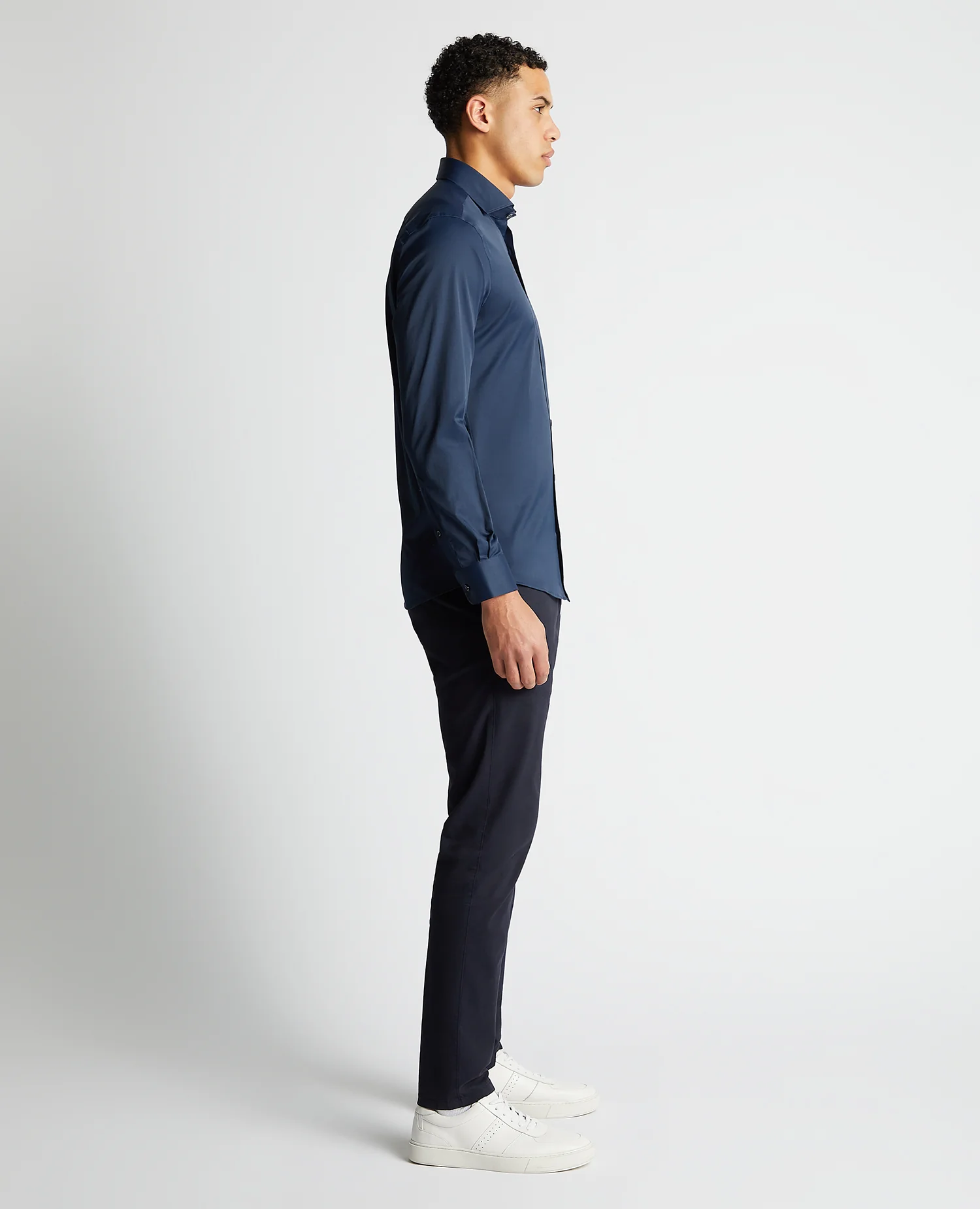 Tapered Fit Cotton-Blend Stretch Shirt - Image 3