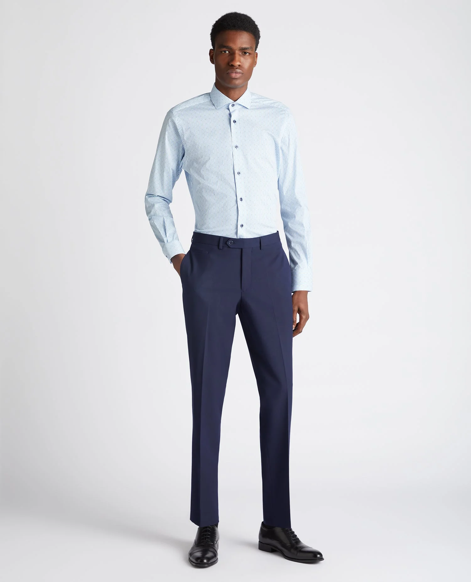 Tapered Fit Striped Cotton-Stretch Shirt - Image 2