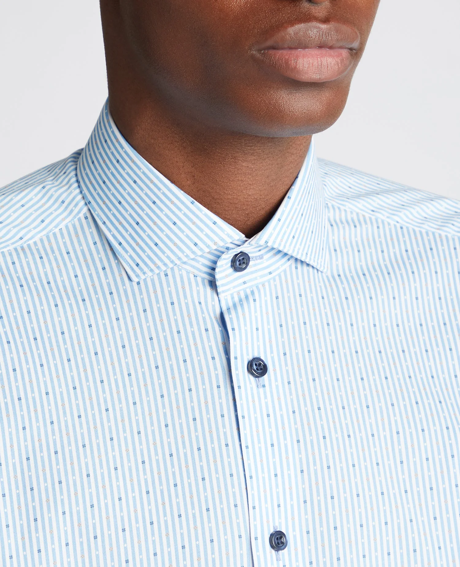 Tapered Fit Striped Cotton-Stretch Shirt - Image 4