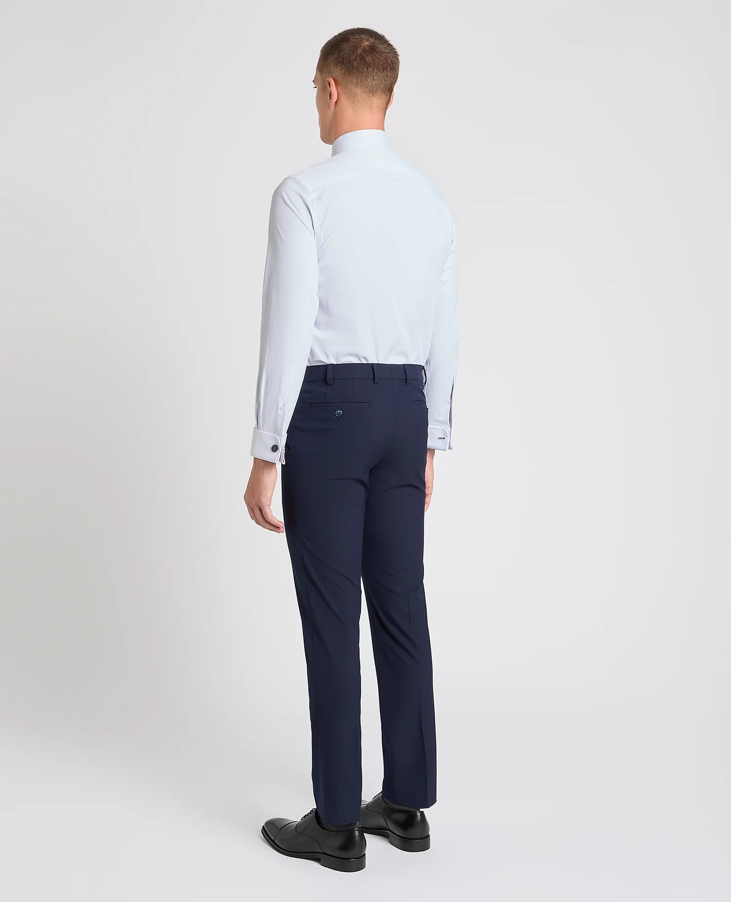 Tapered Fit Cotton-Stretch Double Cuff Shirt - Image 3