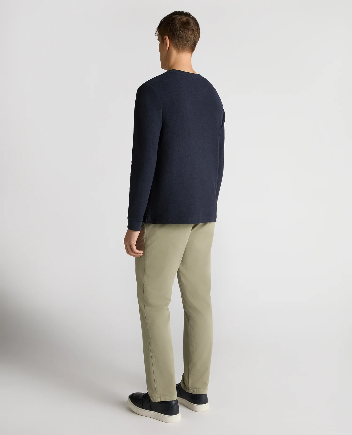 Tapered Fit Cotton Micro Waffle Sweatshirt - Image 3