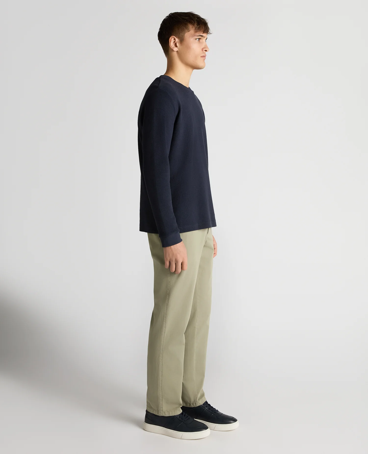 Tapered Fit Cotton Micro Waffle Sweatshirt - Image 4