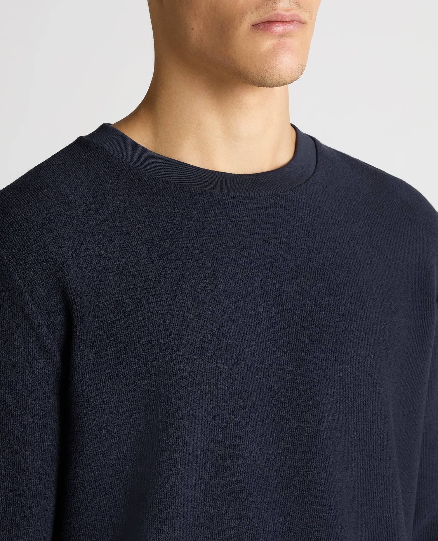 Tapered Fit Cotton Micro Waffle Sweatshirt - Image 5