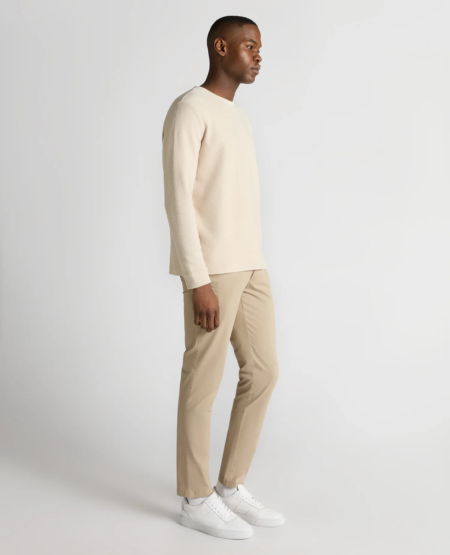 Tapered Fit Cotton Micro Waffle Sweatshirt - Image 4