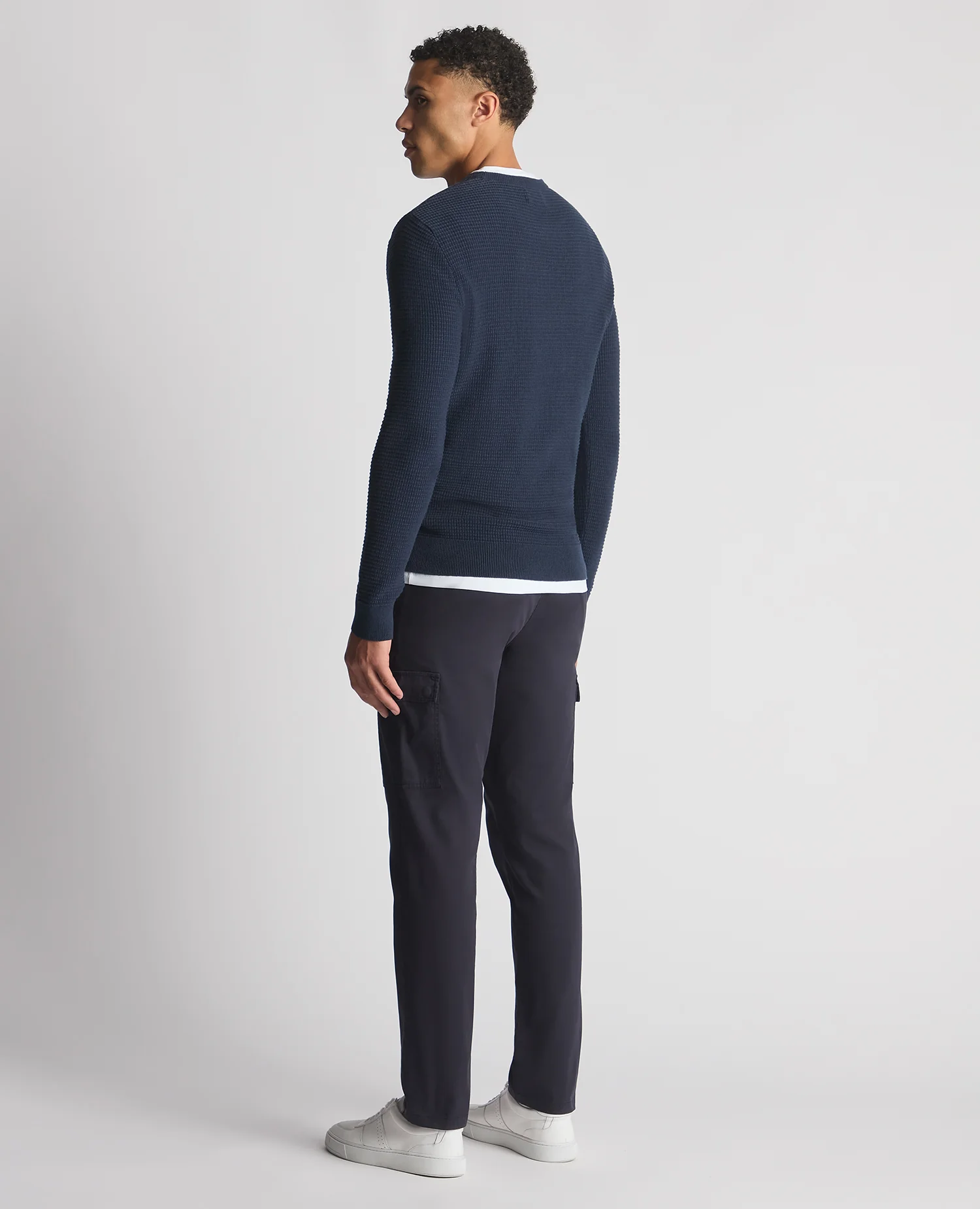 Tapered Fit Cotton Crew Neck Sweater - Image 3