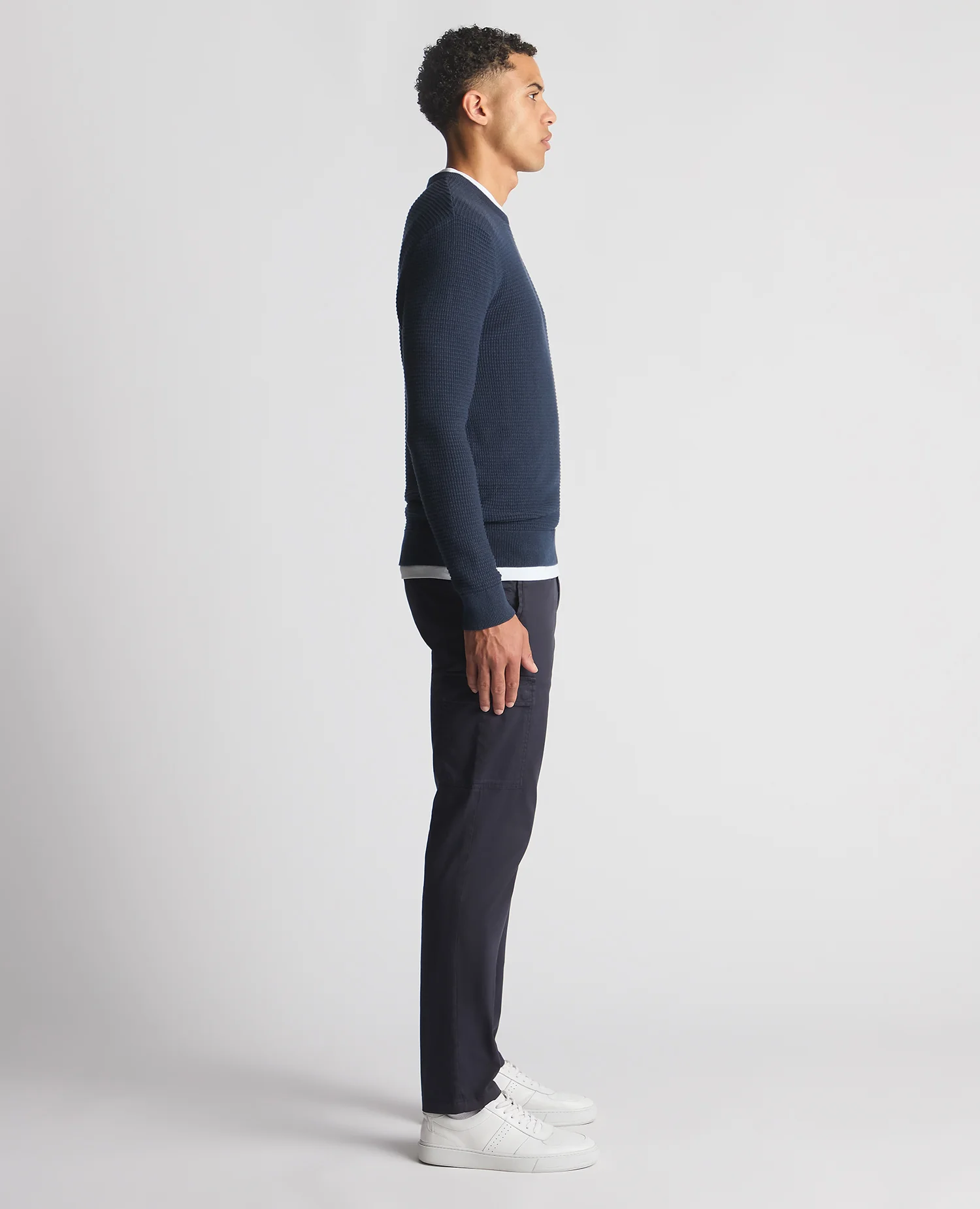 Tapered Fit Cotton Crew Neck Sweater - Image 4