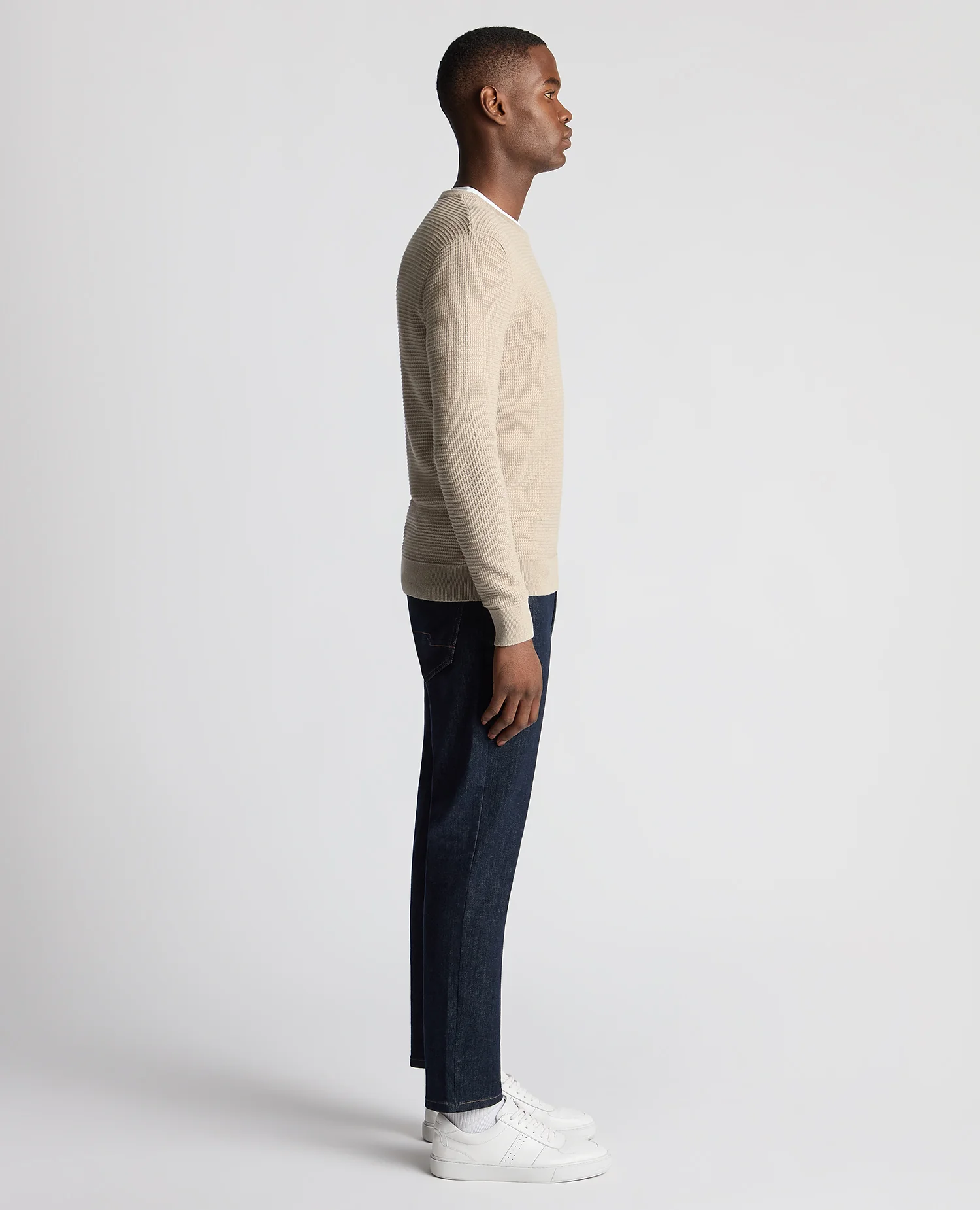 Tapered Fit Cotton Crew Neck Sweater - Image 4