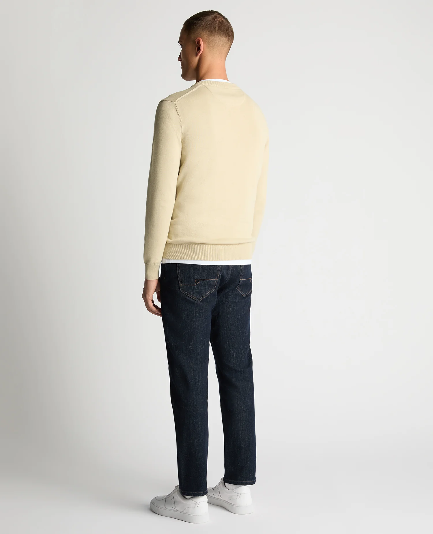 Tapered Fit Cotton Crew Neck Sweater - Image 3