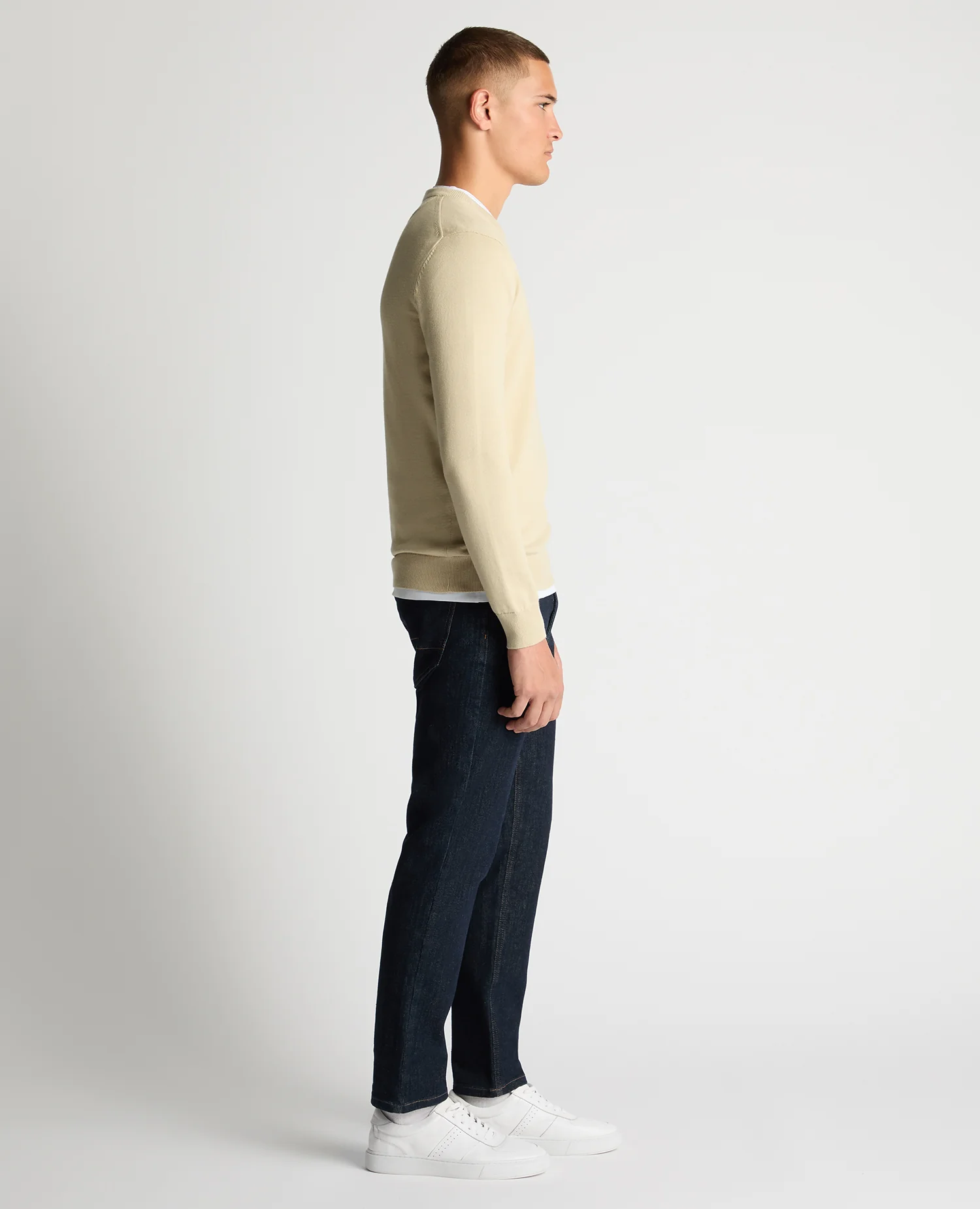 Tapered Fit Cotton Crew Neck Sweater - Image 4