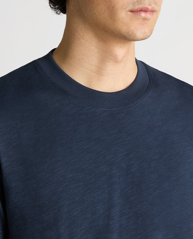 Crew Neck Slub Yarn Jersey T-Shirt - Image 4