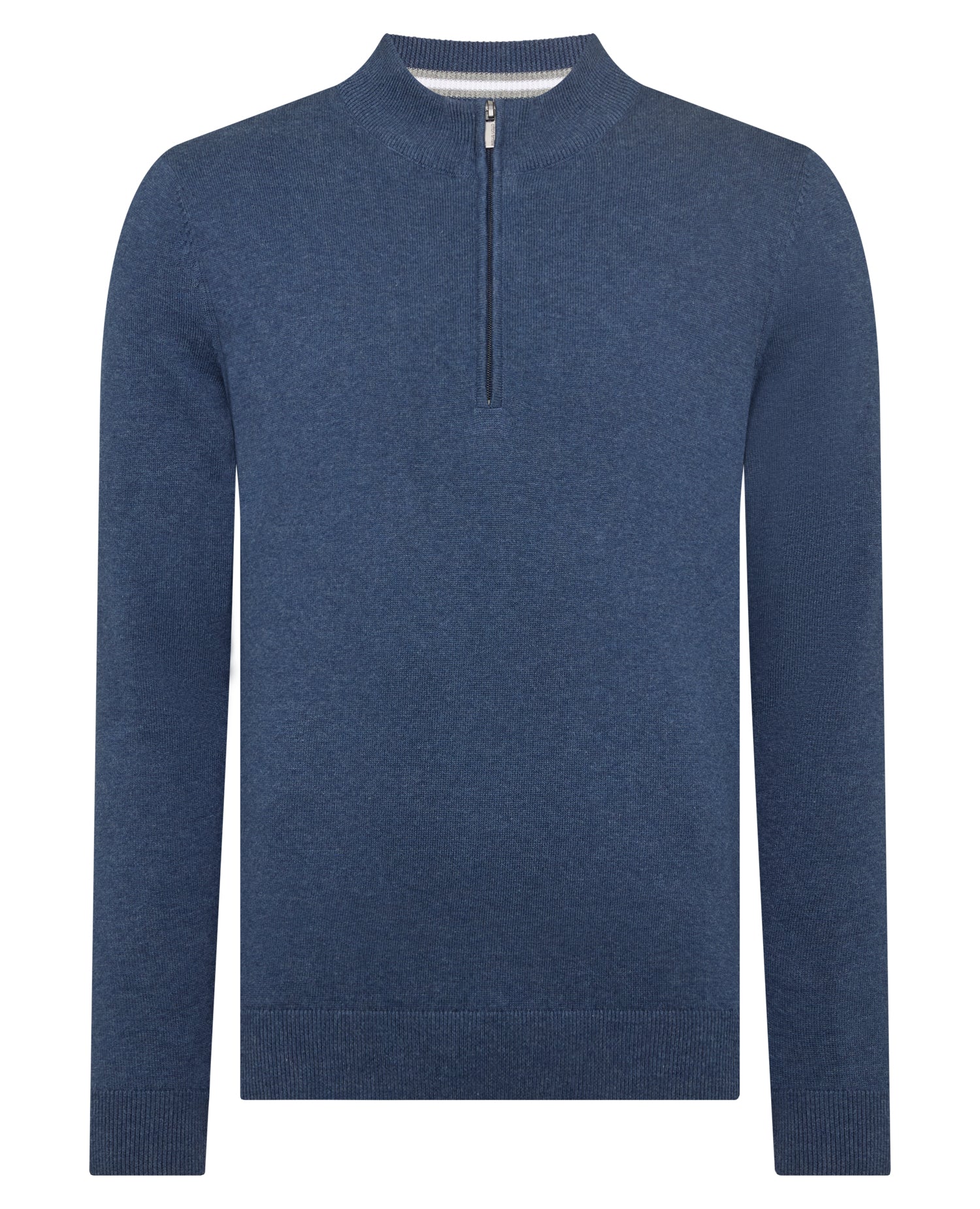 Tapered Fit Half Zip Cotton Sweater - Image 6
