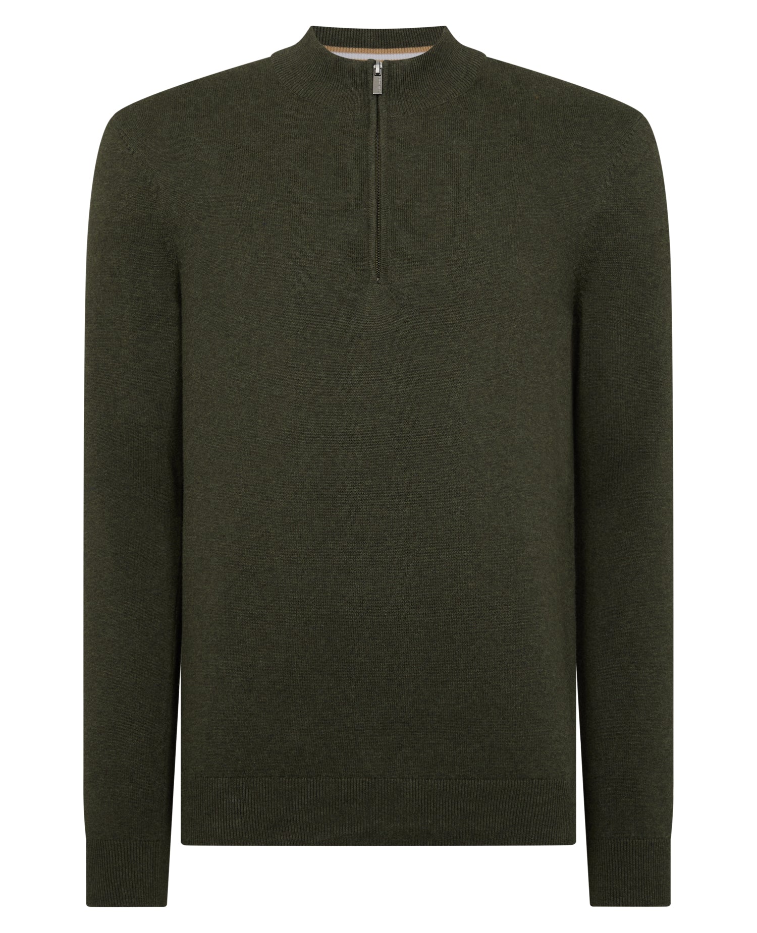 Tapered Fit Half Zip Cotton Sweater - Image 6
