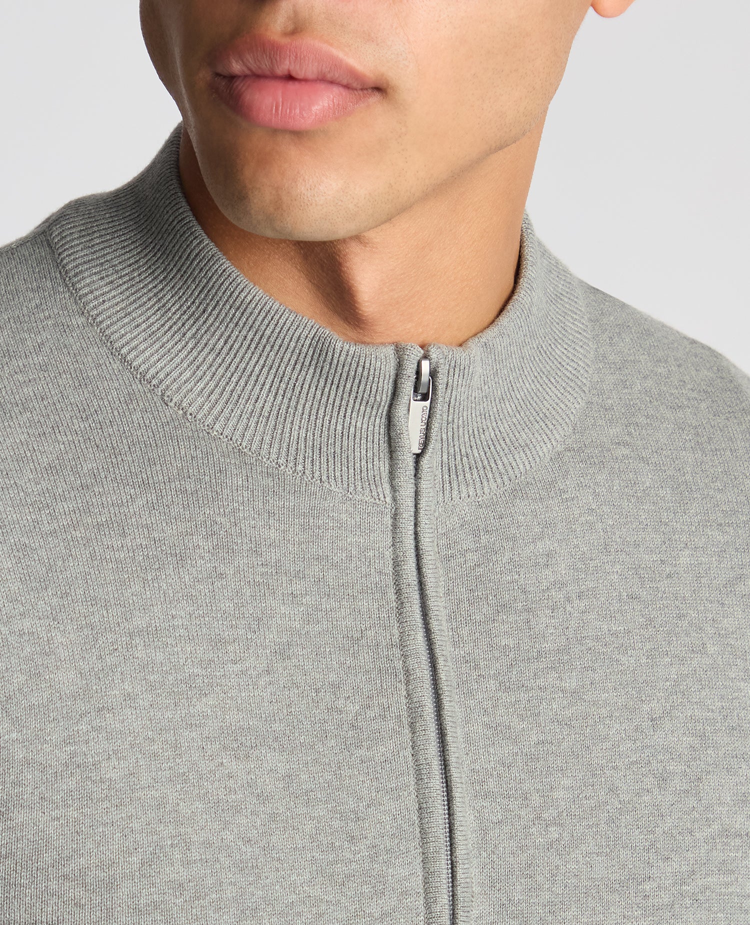 Tapered Fit Half Zip Cotton Sweater - Image 5