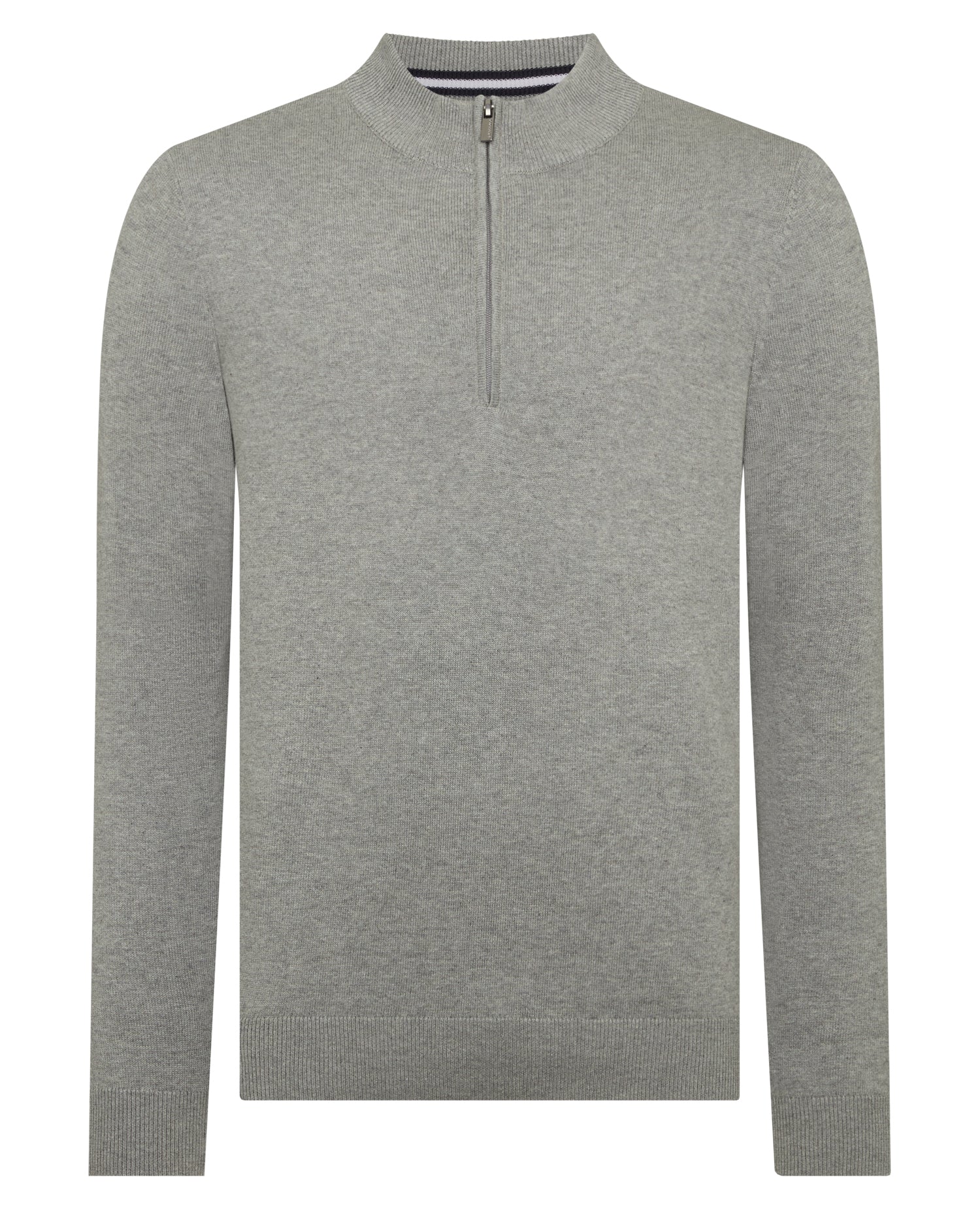 Tapered Fit Half Zip Cotton Sweater - Image 6