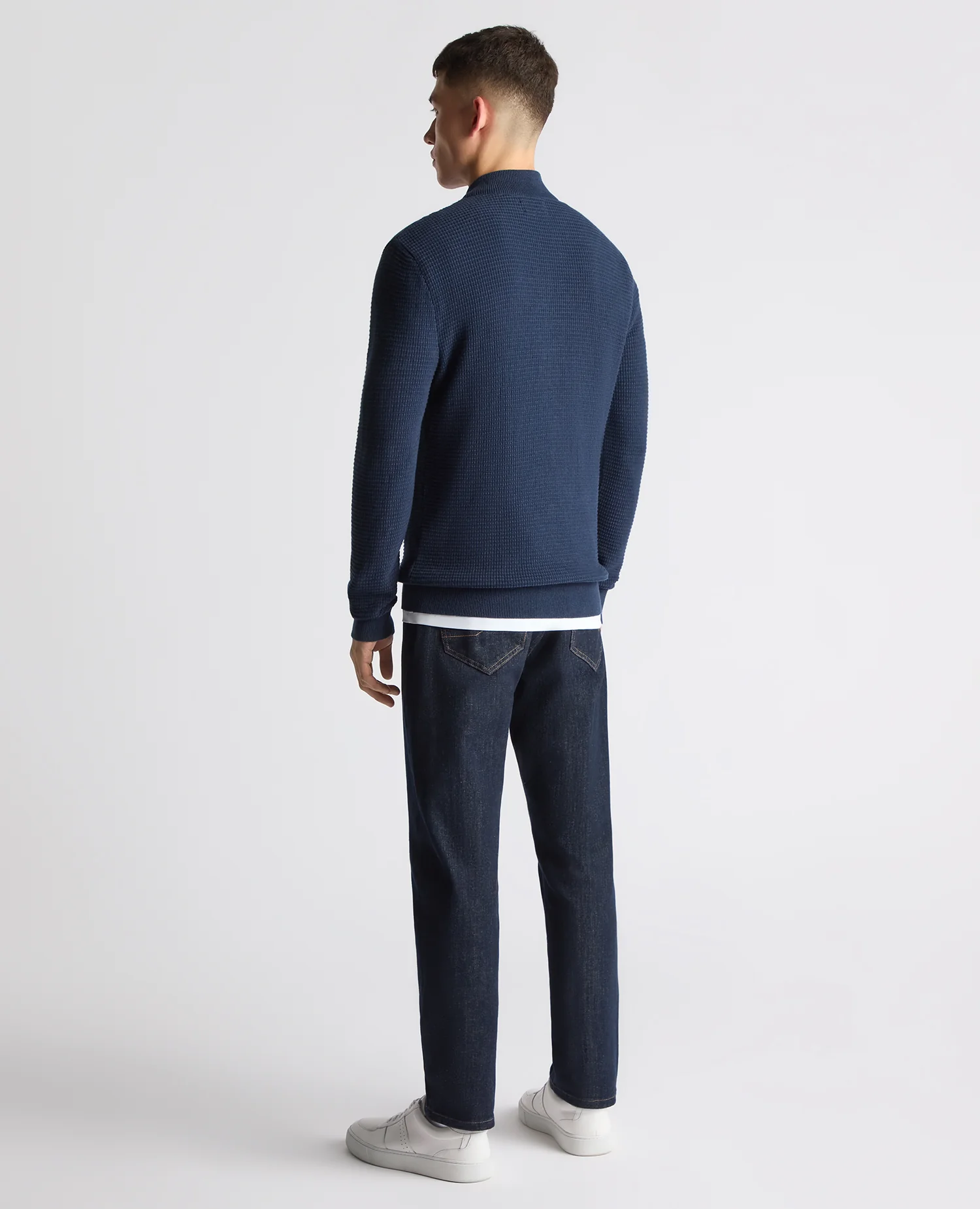 Tapered Fit Cotton Half Zip Sweater - Image 3