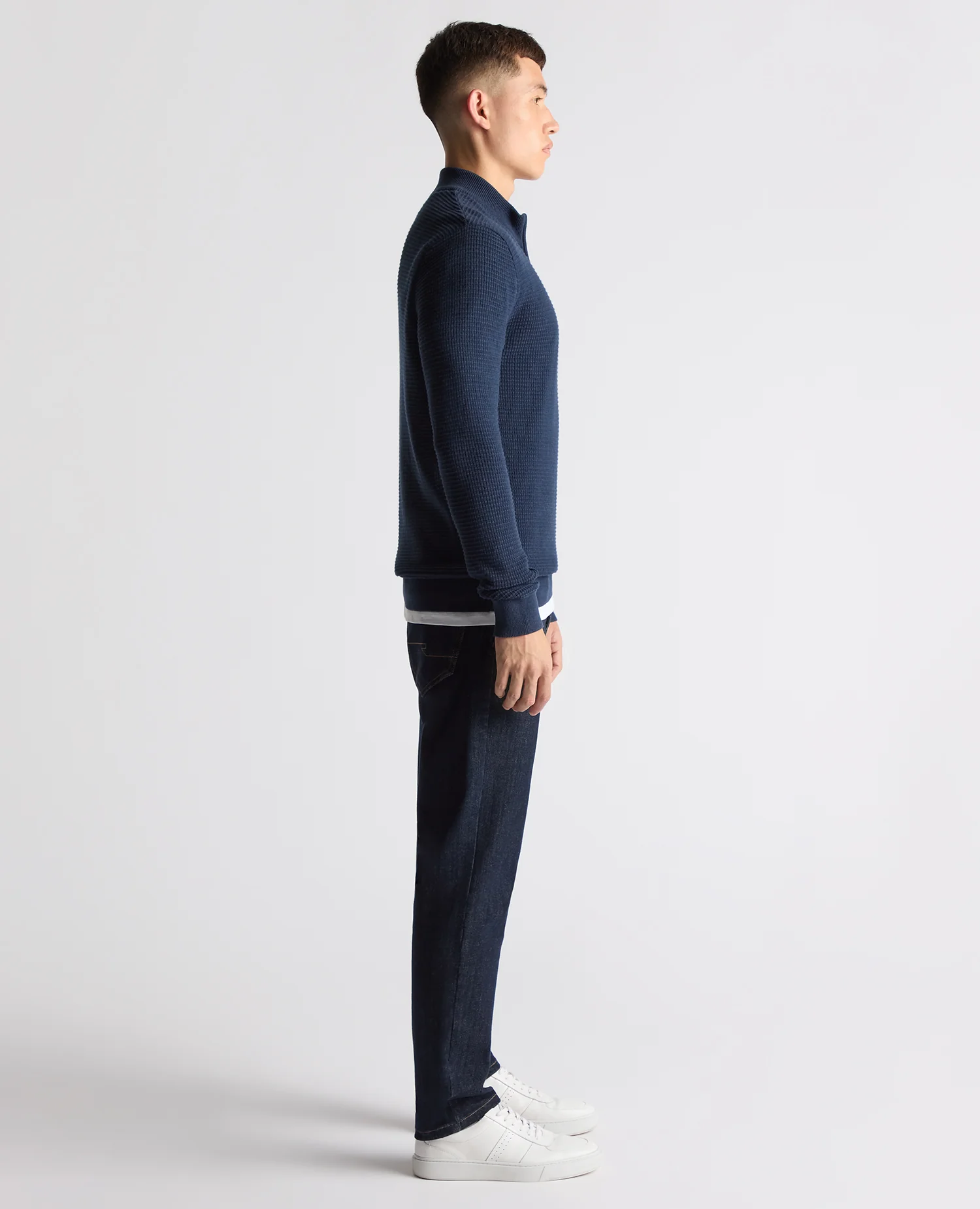 Tapered Fit Cotton Half Zip Sweater - Image 4