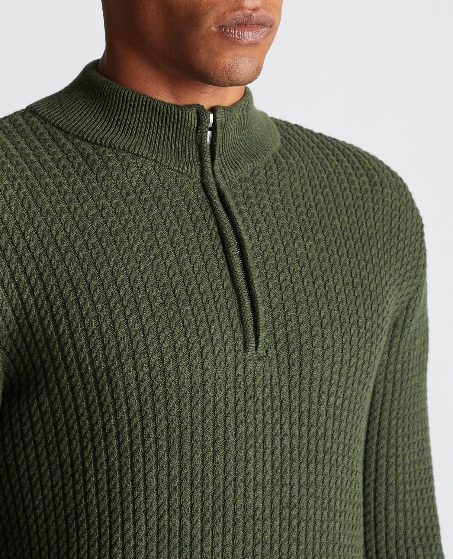 Tapered Fit Cotton Half Zip Sweater - Image 5