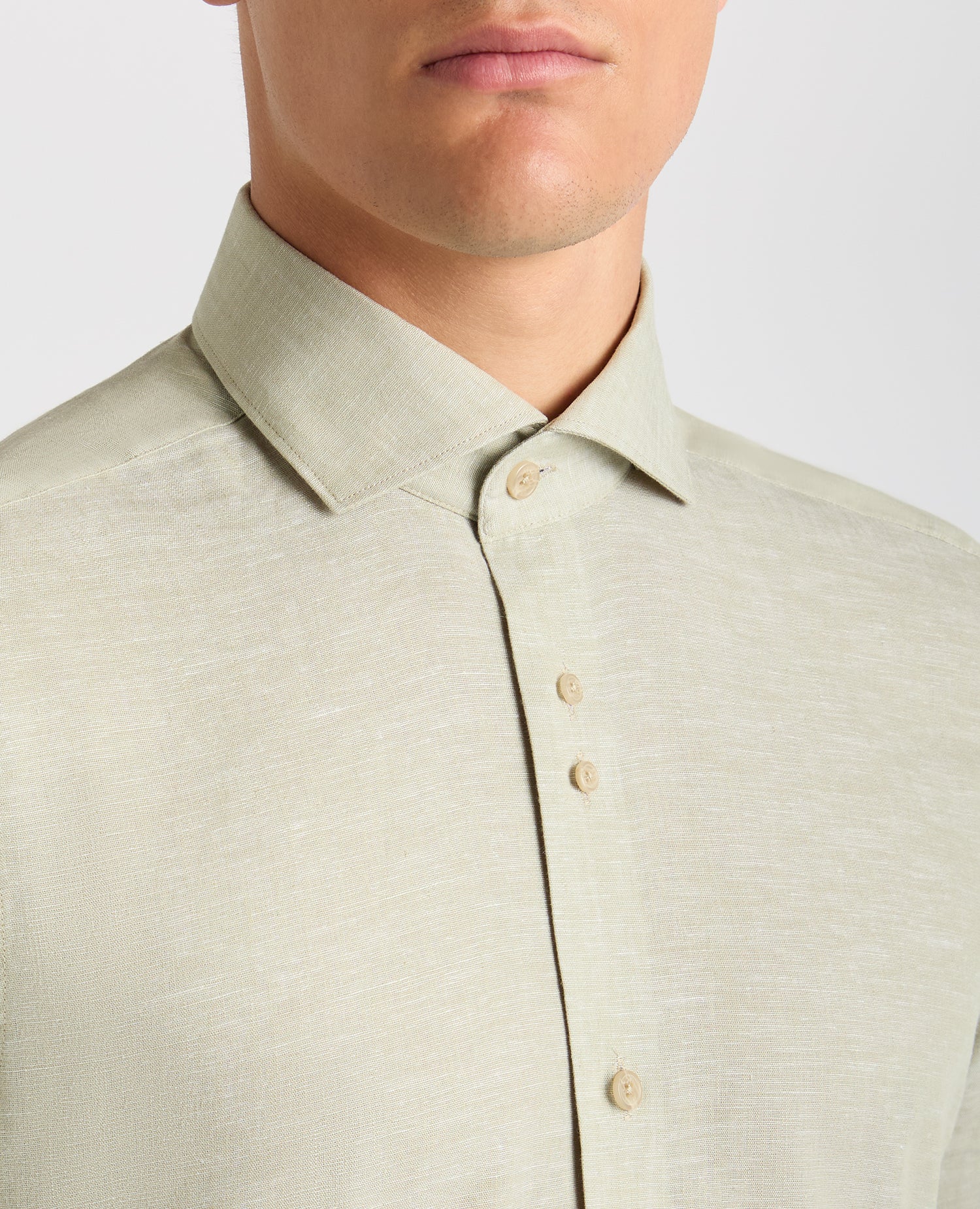 Tapered Fit Cotton-Linen Blend Shirt - Image 5