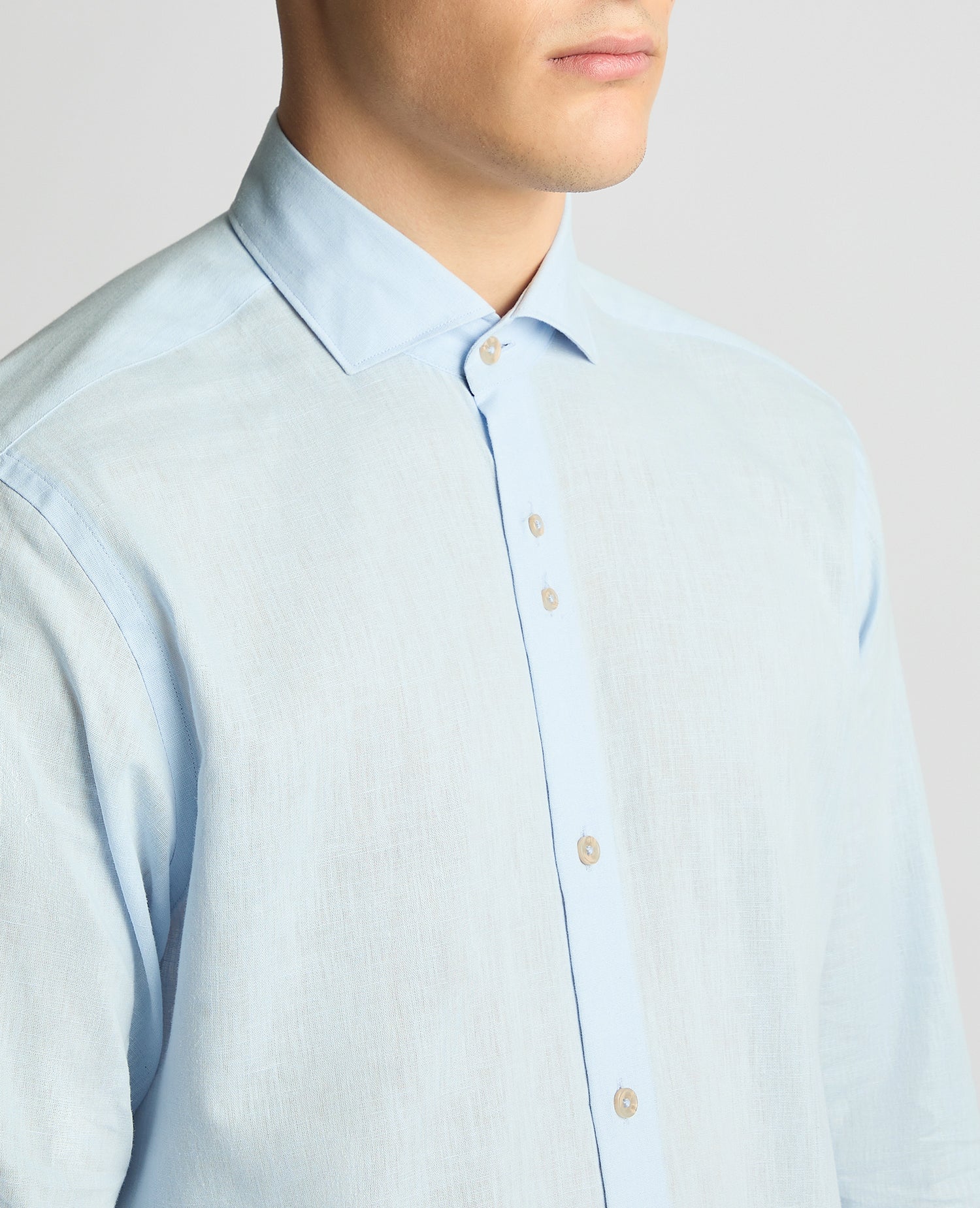 Tapered Fit Cotton-Linen Blend Shirt - Image 5