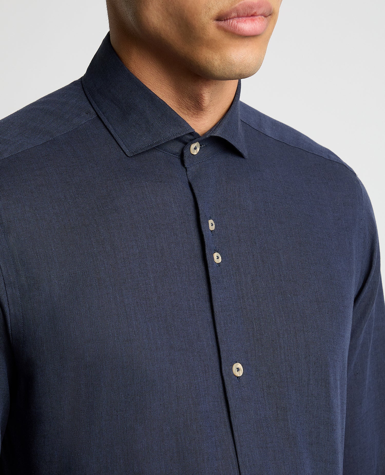Tapered Fit Cotton-Linen Blend Shirt - Image 5