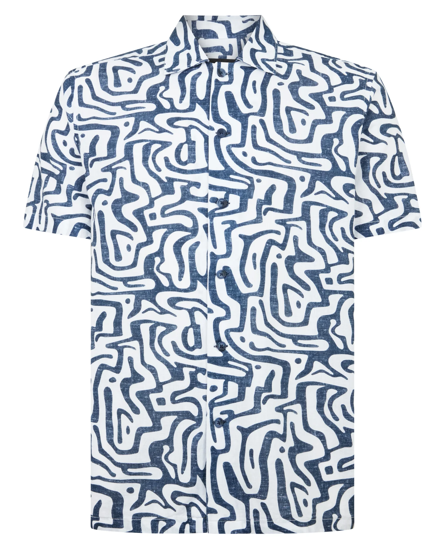Tapered Fit Cotton-Linen Print Shirt - Image 7